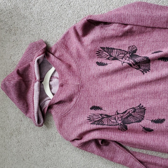 Women's Piña Printed With Eagles And Feathers Hoodie Hippy Poncho Size S - Picture 11 of 15